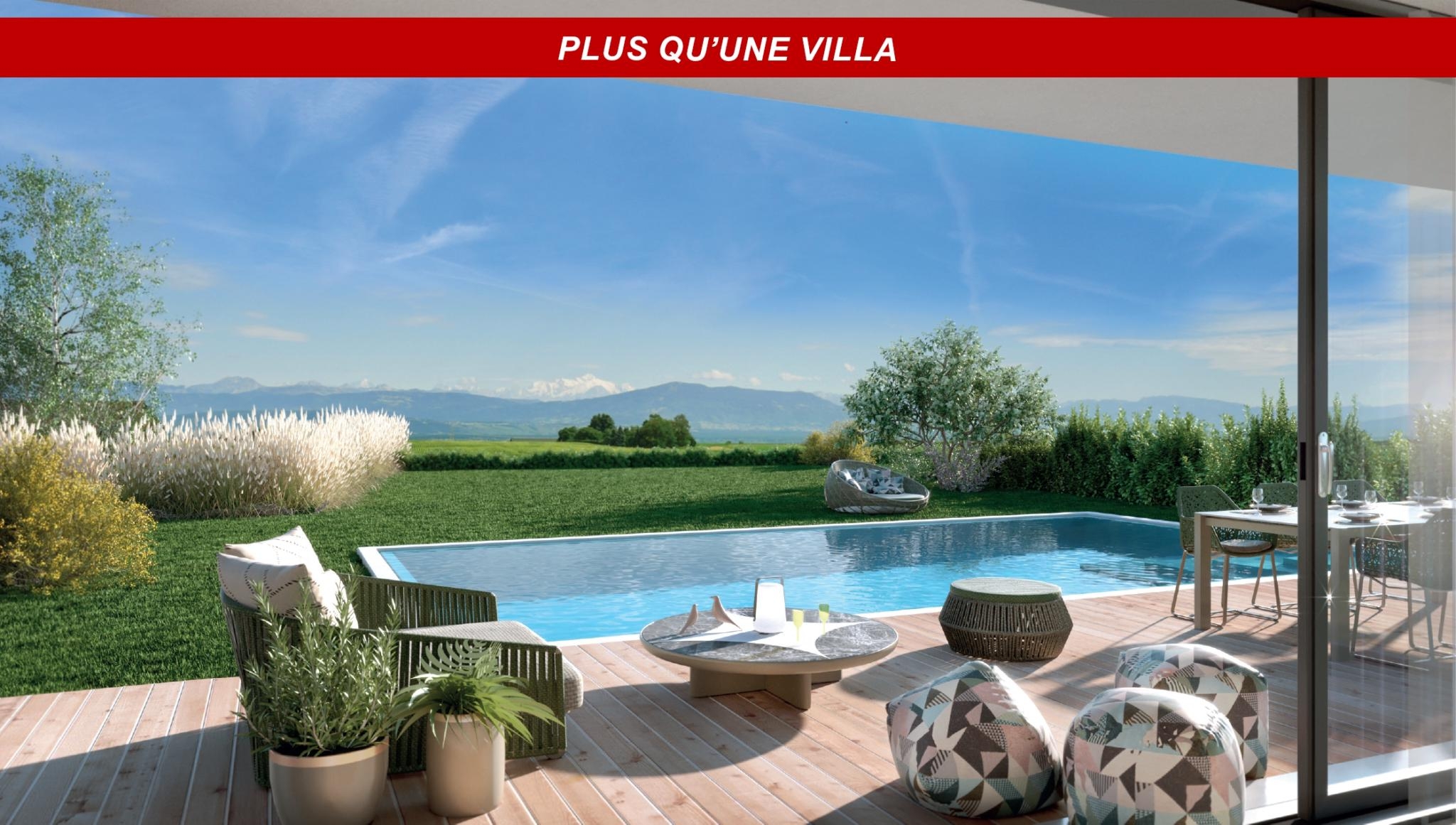 Luxuriöse Poolterrasse mit Bergblick