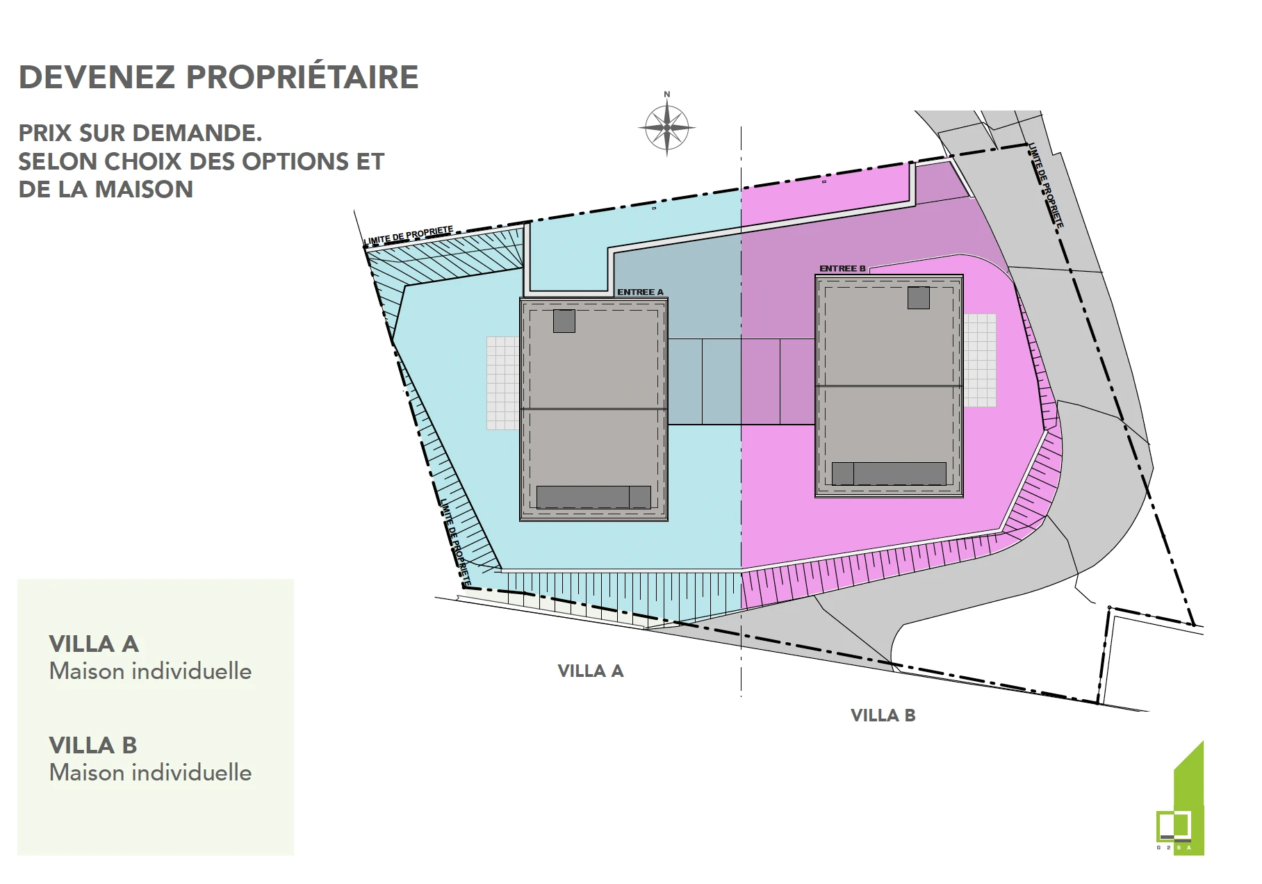 Lageplan mit zwei Villen