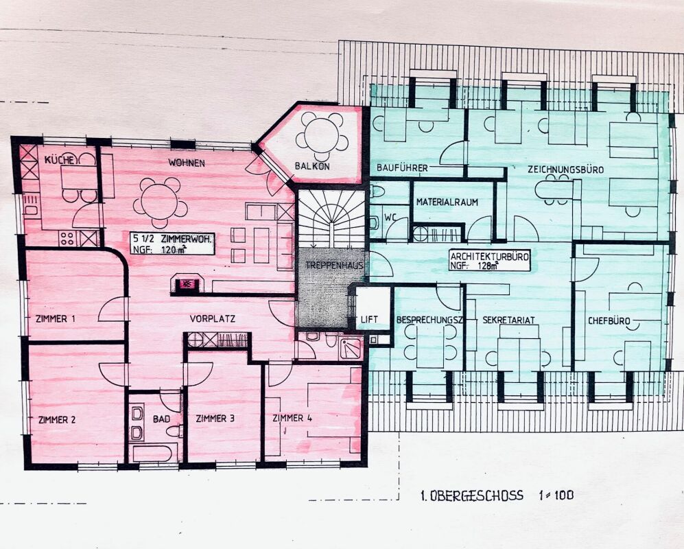 Grundriss eines Obergeschosses