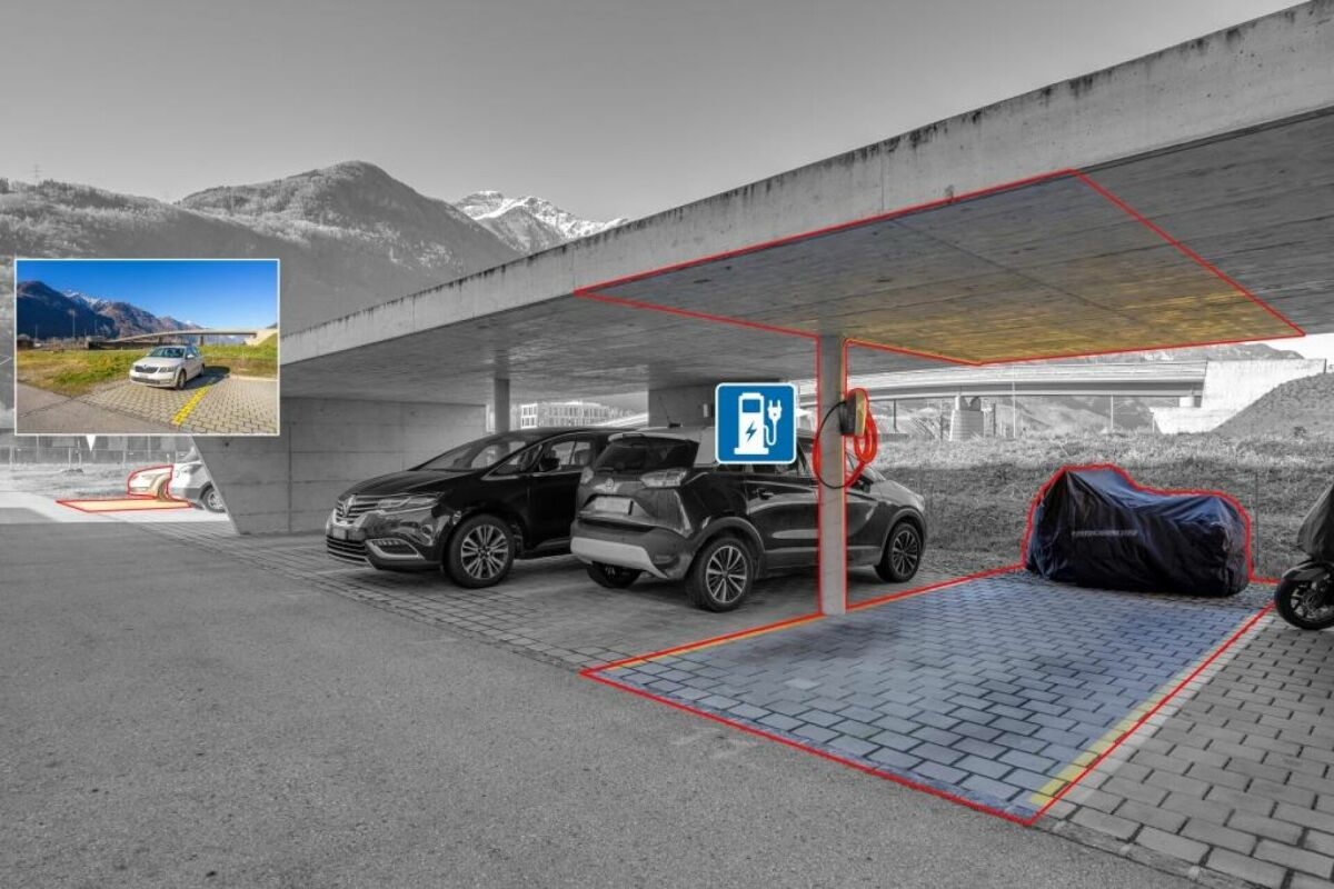 Überdachter Stellplatz mit Ladestation