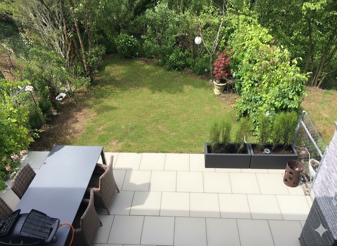 Garten- und Terrassenbereich mit Blick ins Grüne