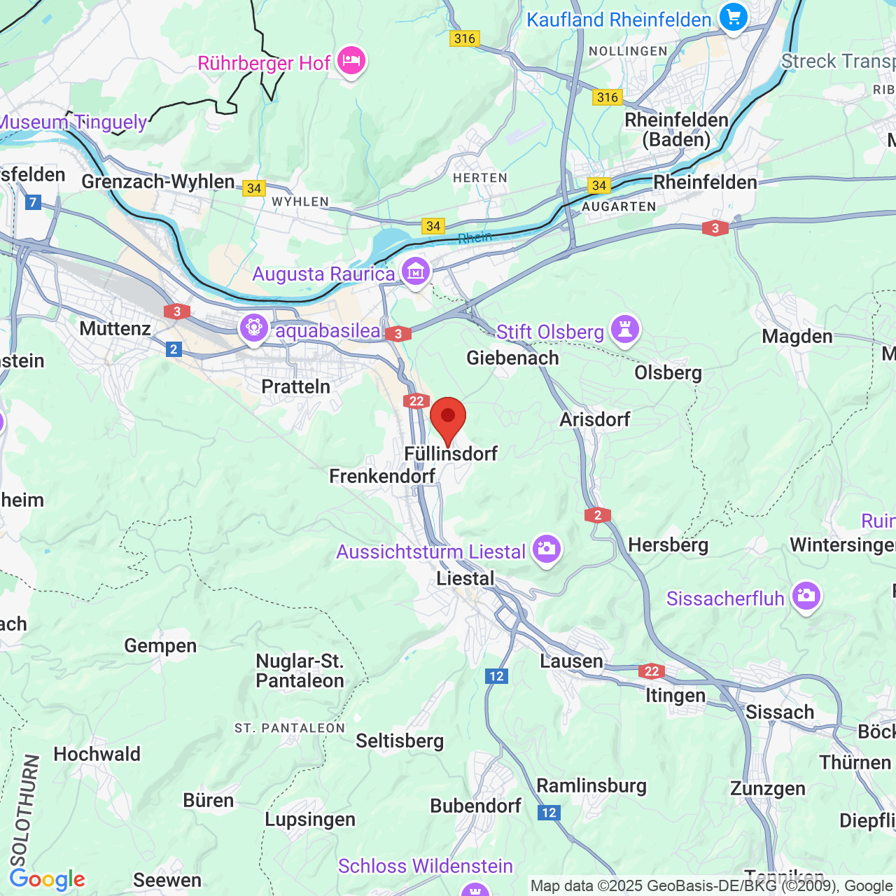 Karte mit Standortmarkierung