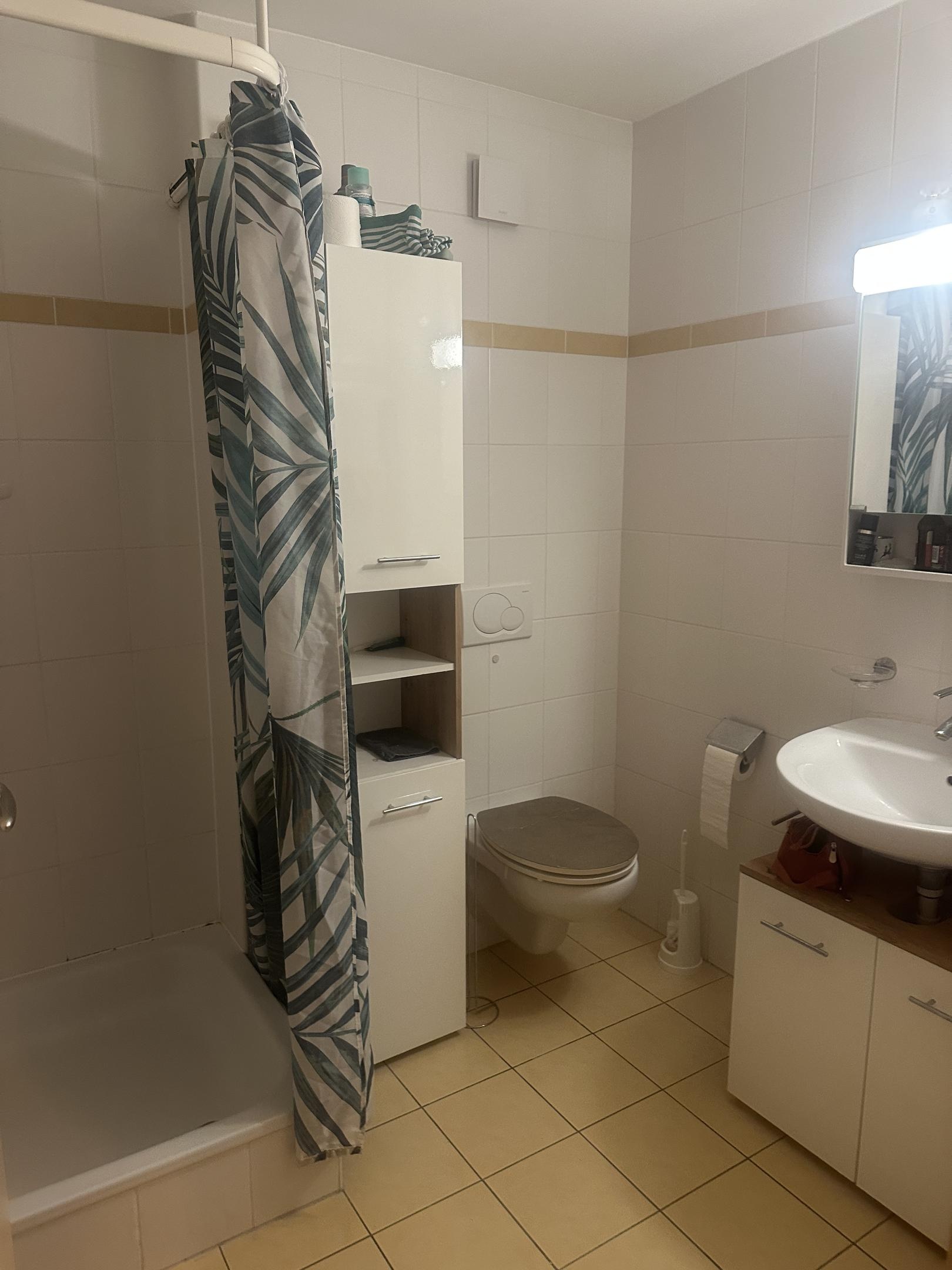 Badezimmer mit Dusche und WC