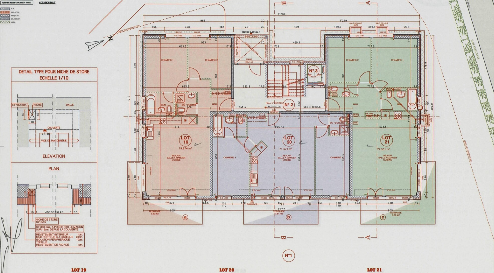 Mehrere Wohnungsgrundrisse mit Tiefgarage/Einheiten