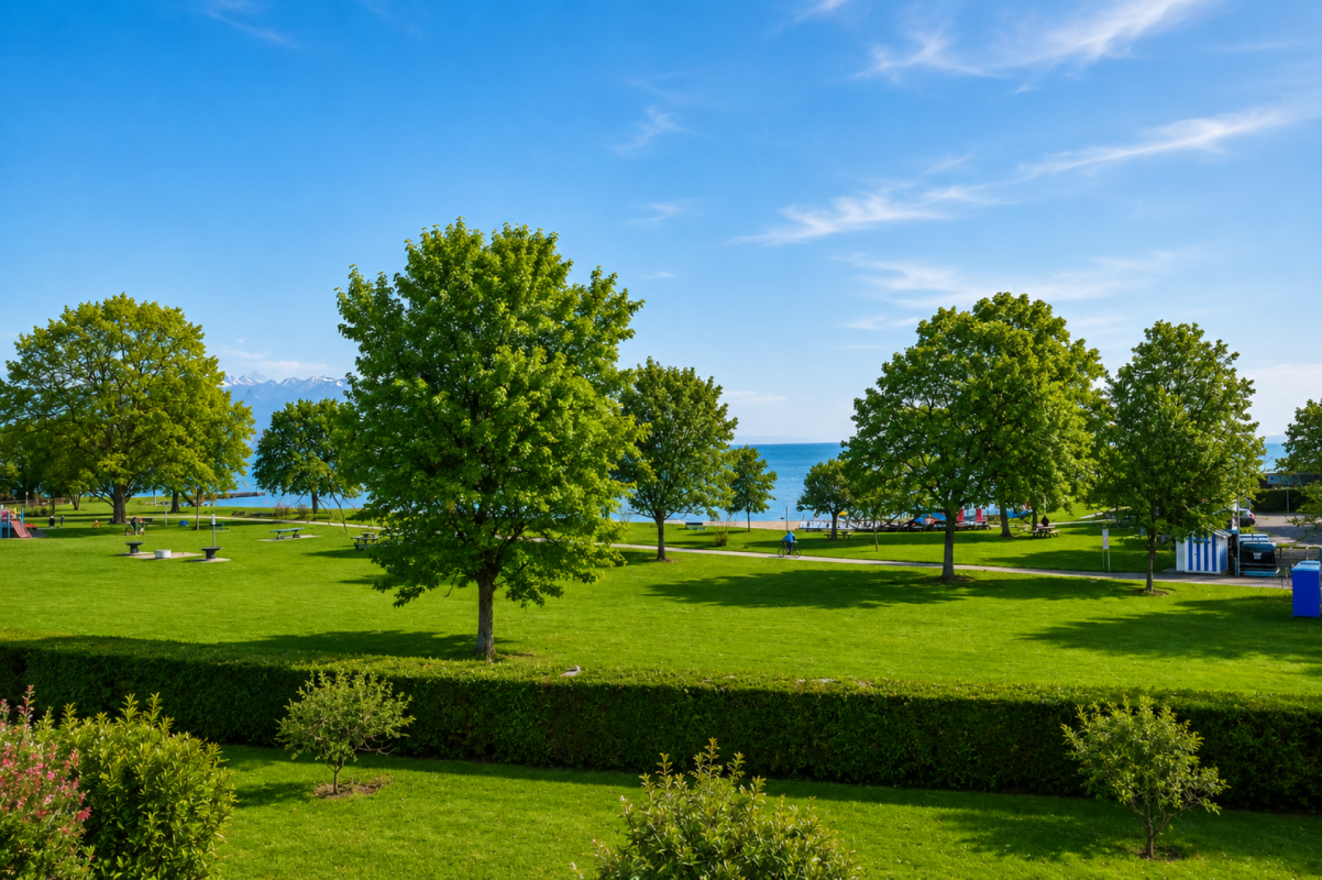 Park mit Seeblick