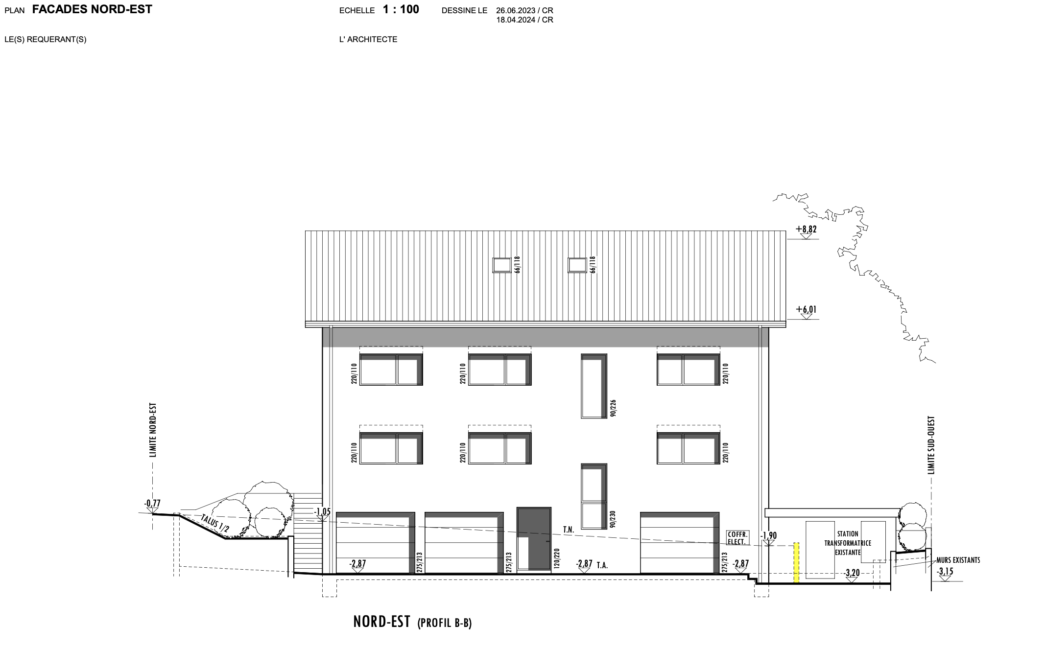Architekturfassade Nordost