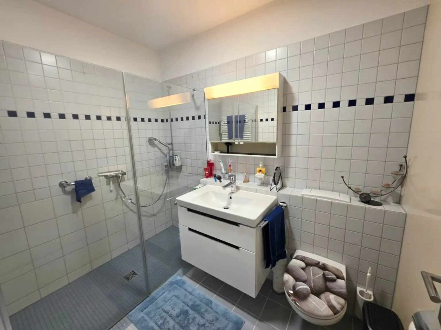 Modernes Badezimmer mit begehbarer Dusche