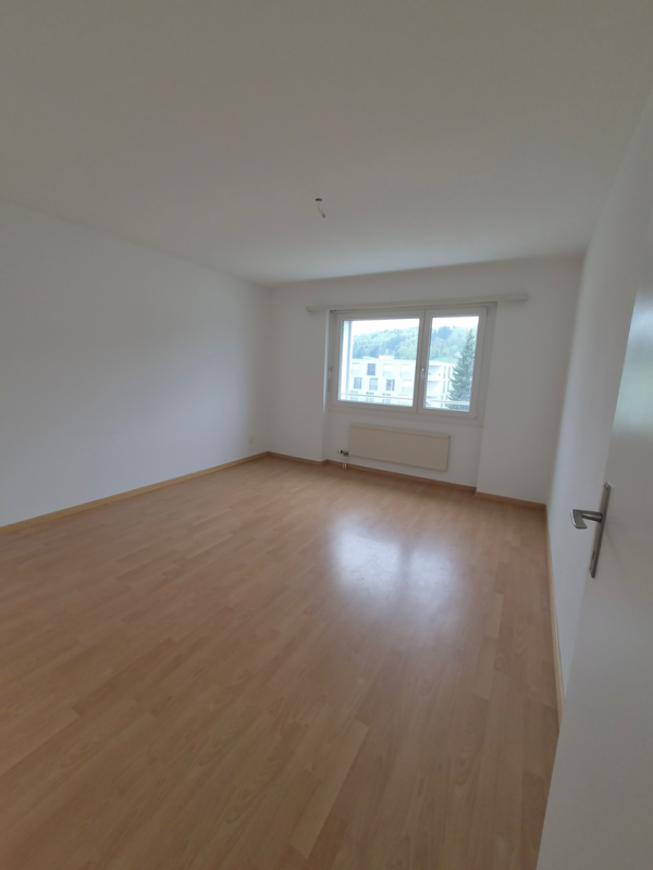 Leerer, heller Wohnraum mit Fenster