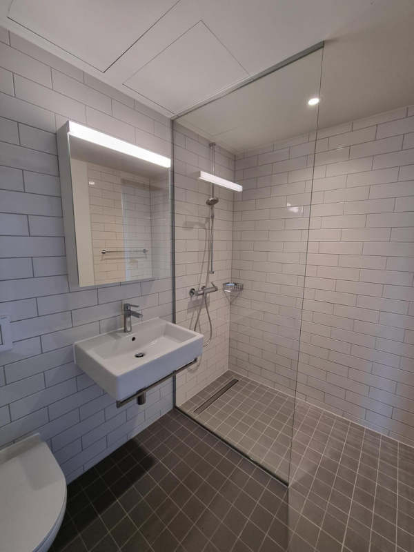 Modernes Badezimmer mit Walk-in-Dusche