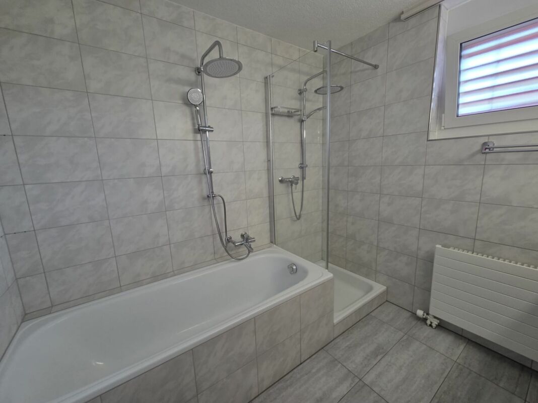 Modernes Badezimmer mit Badewanne und Dusche