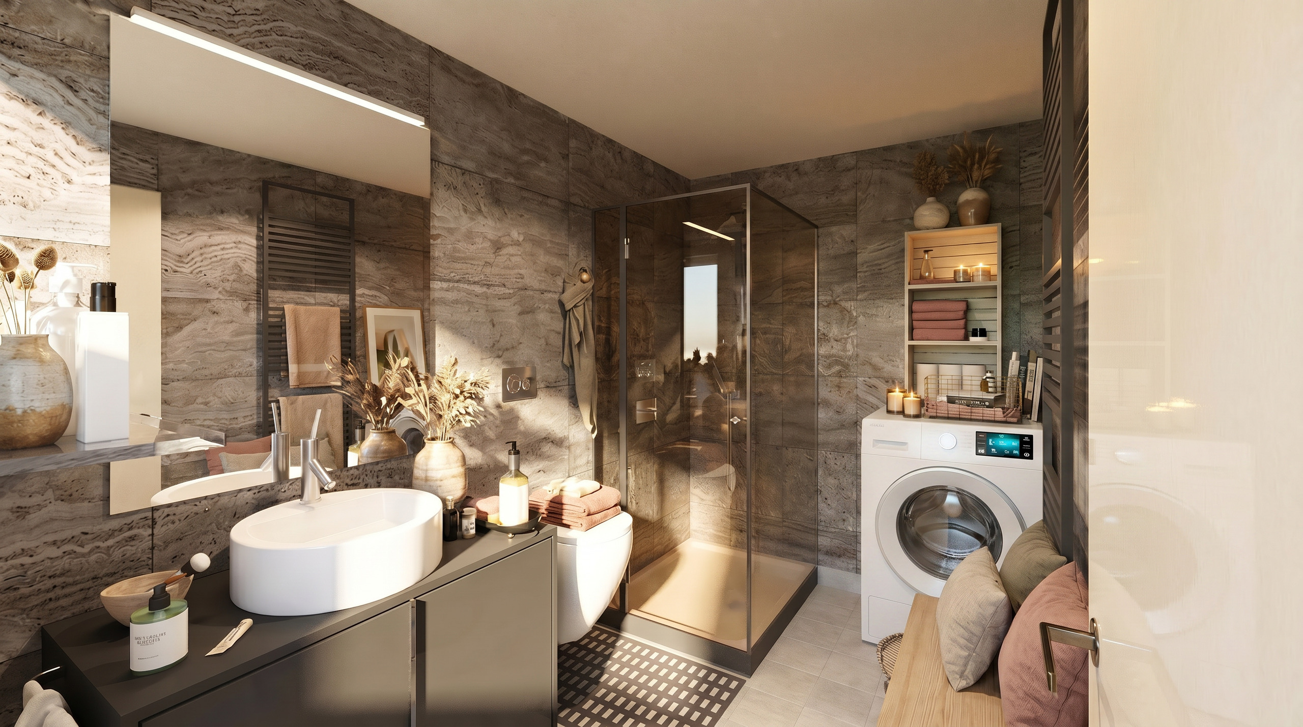 Modernes Badezimmer mit Wellness-Atmosphäre