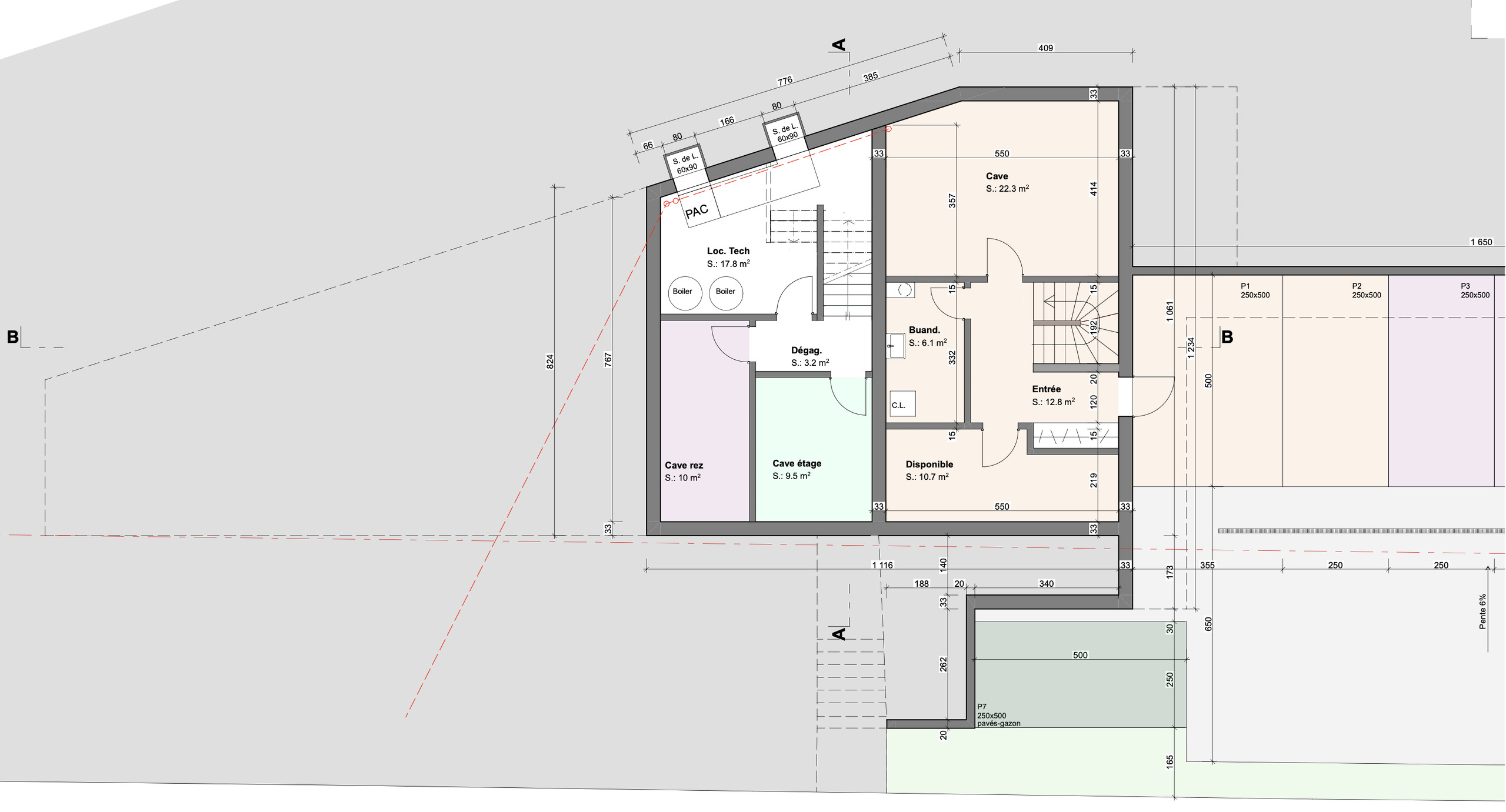 Keller- und Grundrissplan