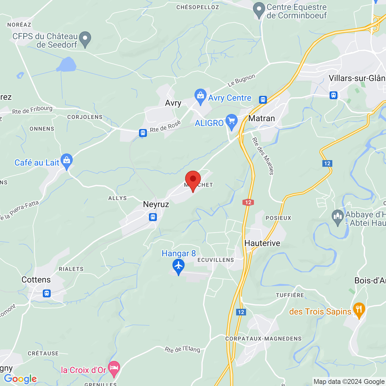 Kartenausschnitt mit Standortmarkierung