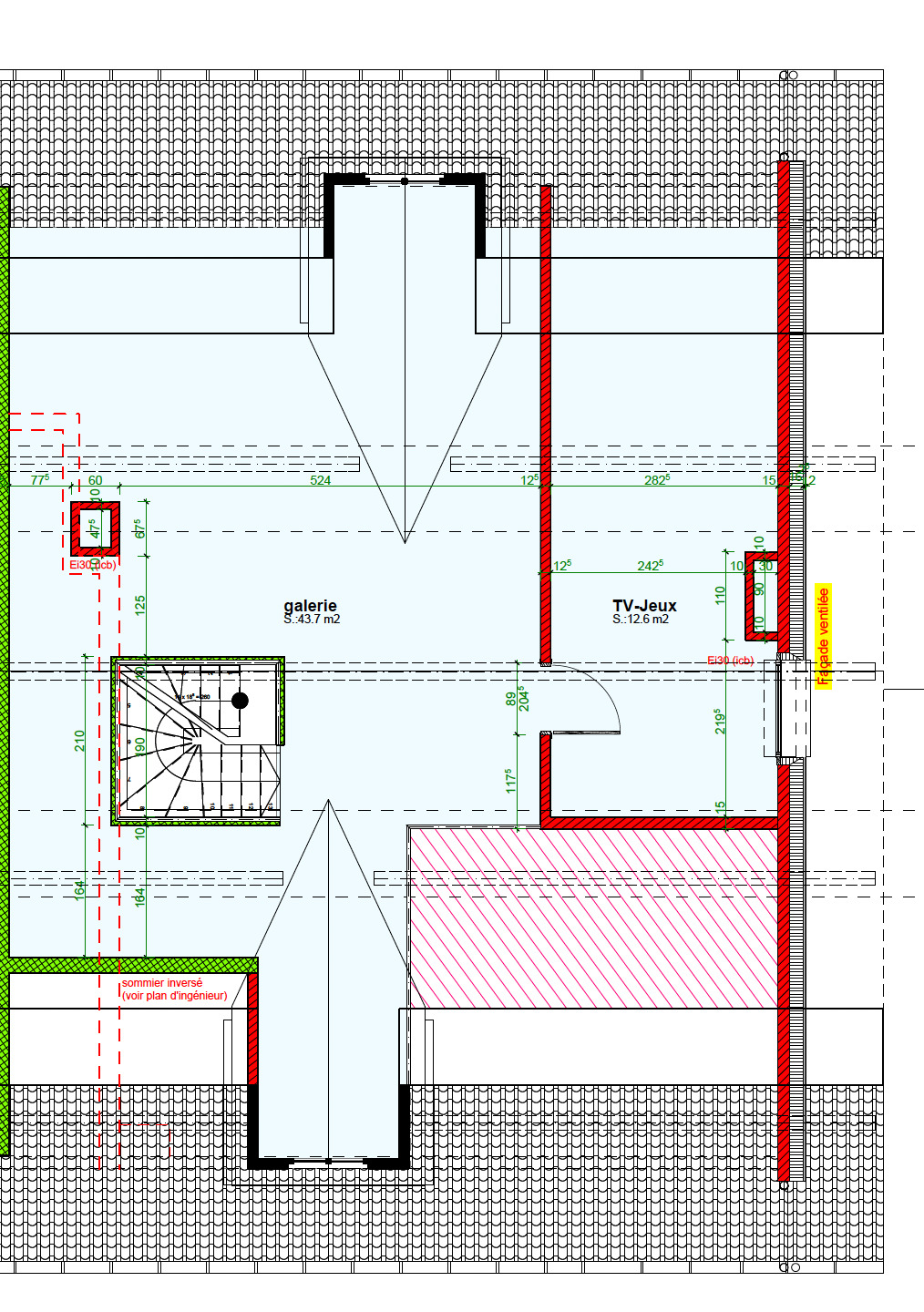 Dachgeschoss-Grundriss mit Galerie