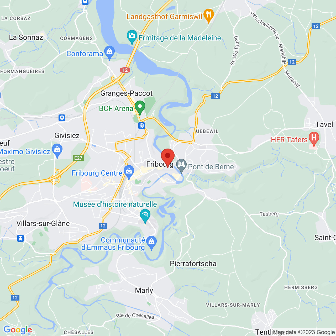 Kartenansicht von Fribourg