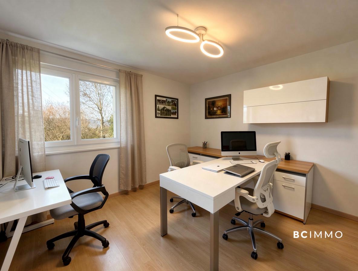 Helles Homeoffice mit zwei Arbeitsplätzen