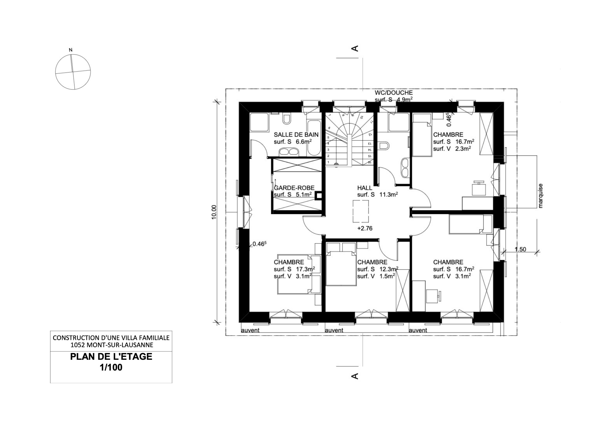 Grundriss einer Etage
