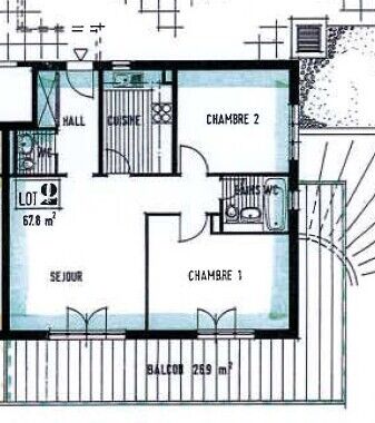 Wohnungsgrundriss mit Balkon