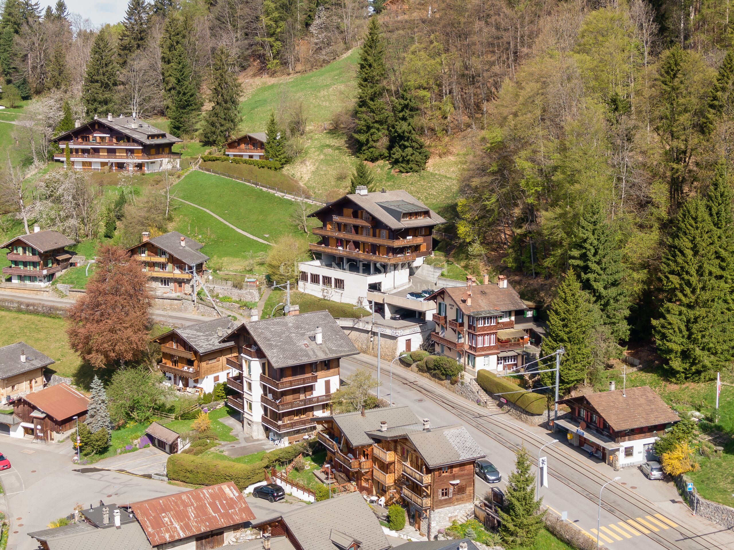 Alpine Wohnsiedlung im Grünen