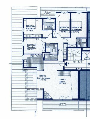 Wohnungsgrundriss mit Balkonen