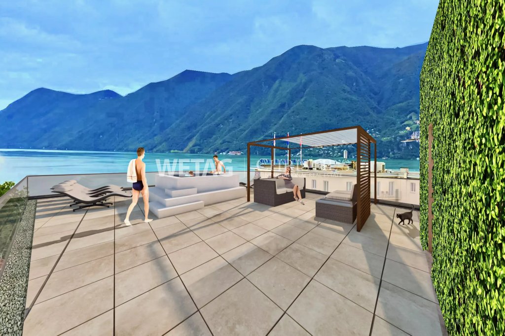 Dachterrasse mit Seeblick und Pergola