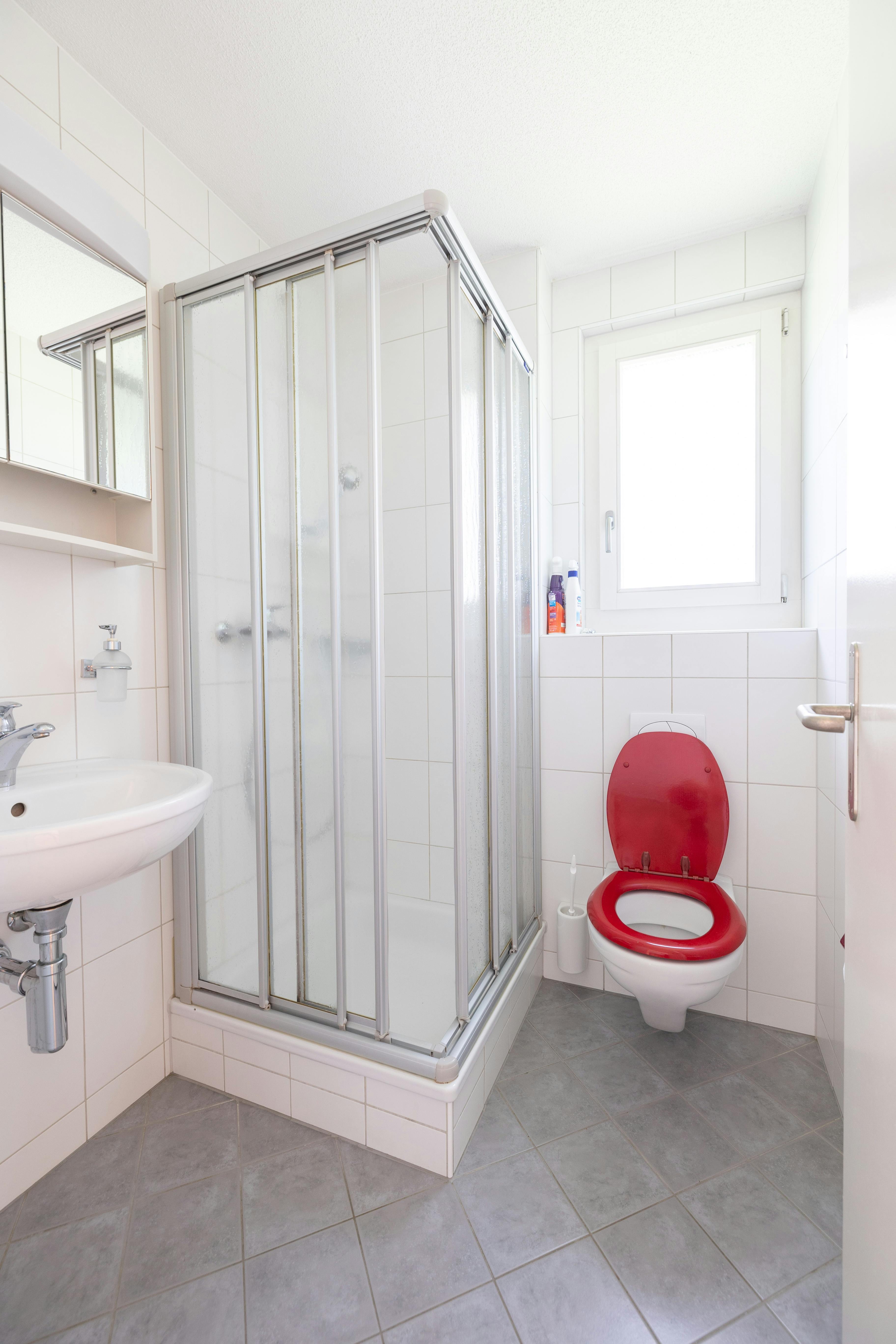 Badezimmer mit Dusche und WC