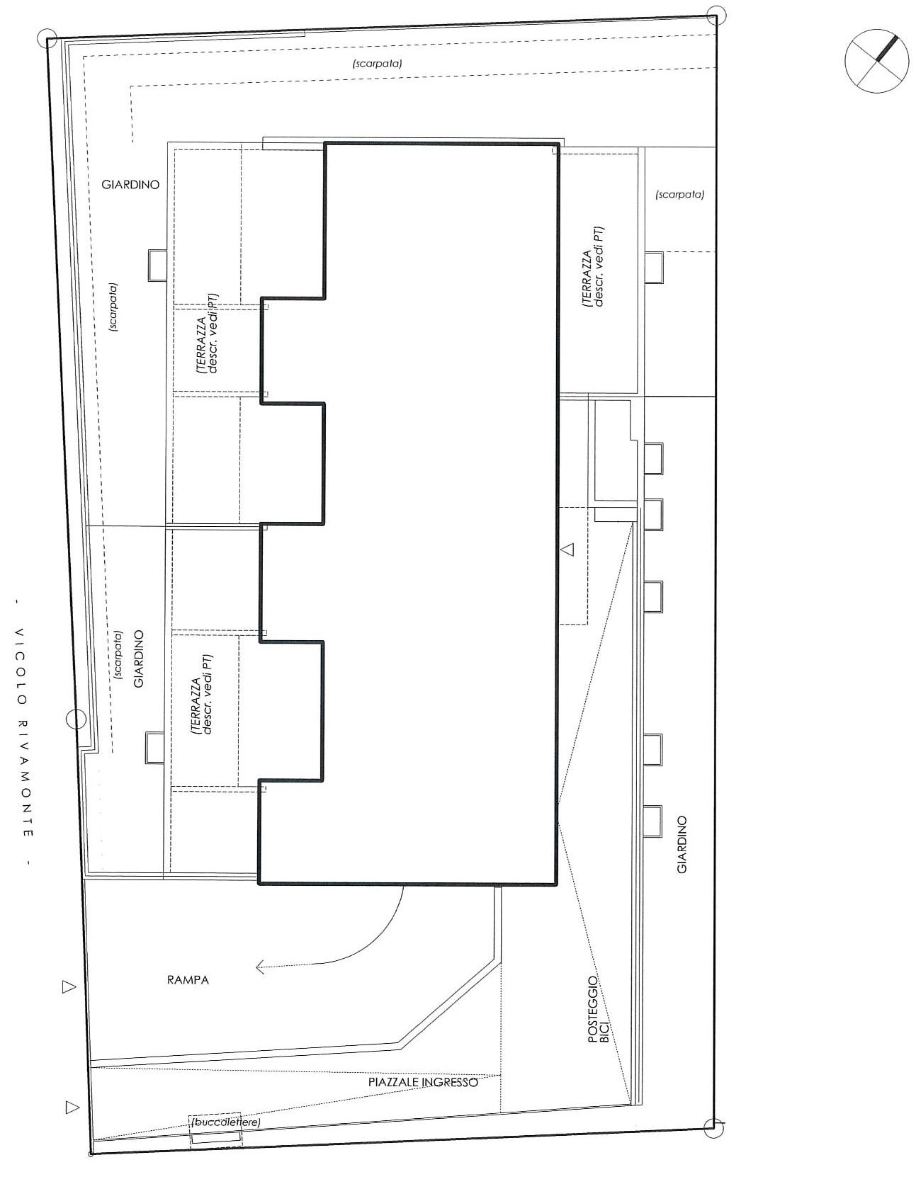 Lageplan mit Garten, Terrassen und Zufahrt