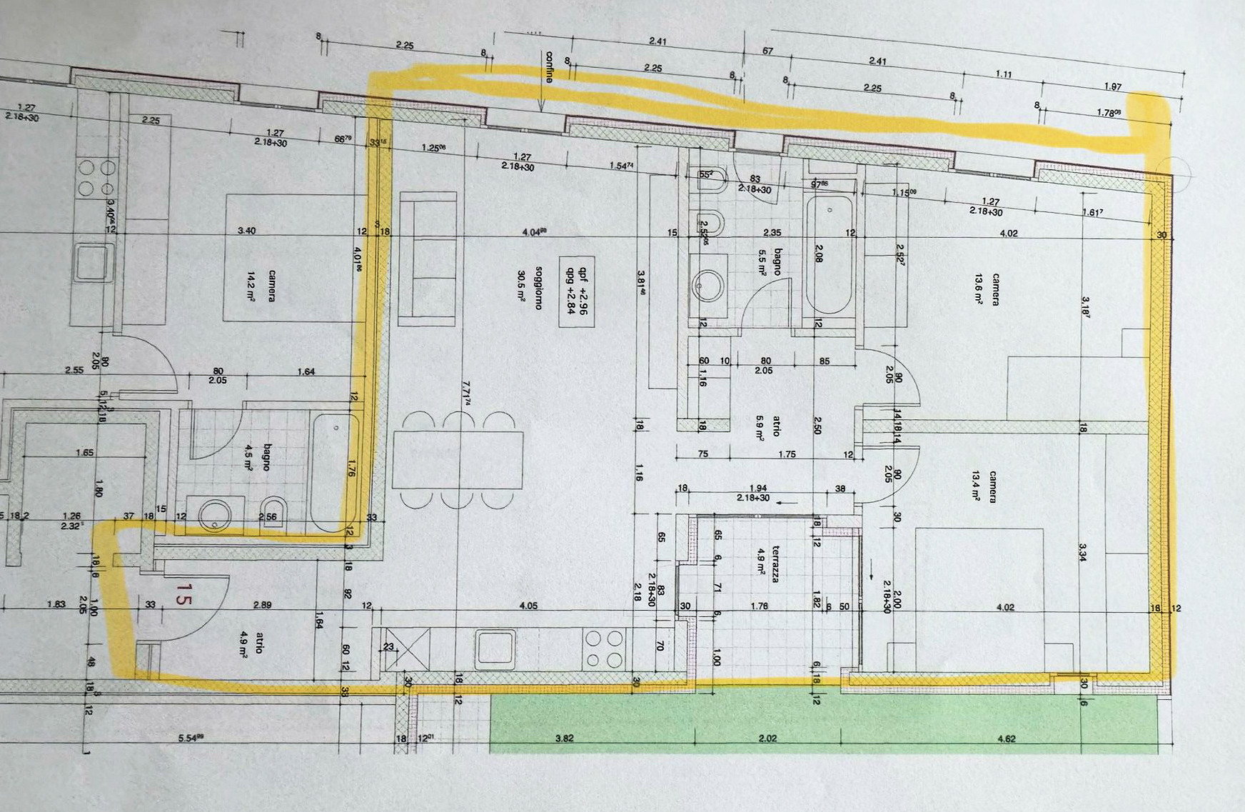Grundriss einer Wohnung / eines Hauses