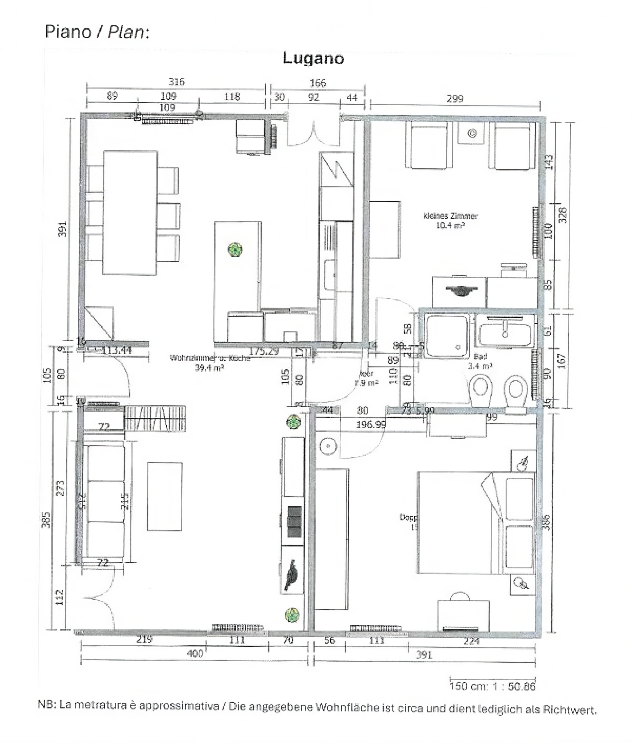 Grundriss einer Wohnung
