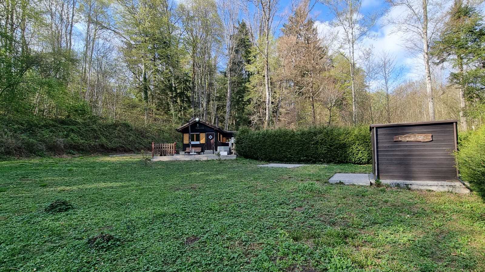 Hütte im Wald mit großem Grundstück
