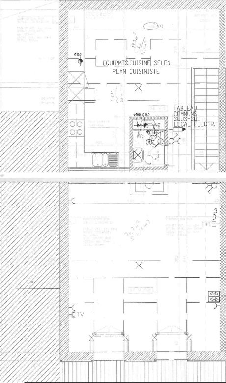 Grundriss mit Küchen- und Wohnbereich
