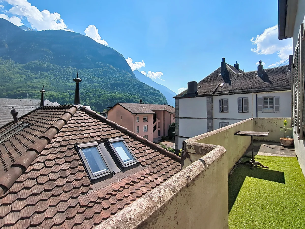 Dachterrasse mit Bergblick