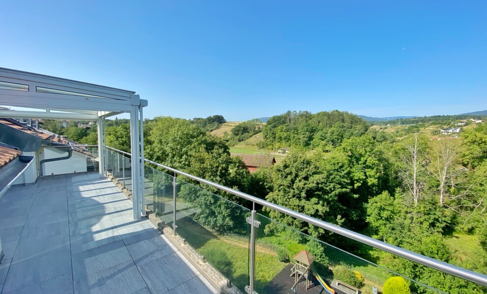 Große Dachterrasse mit Panoramablick