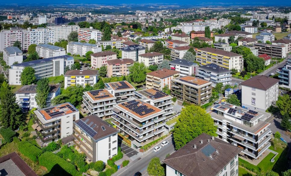 Städtische Wohnanlage aus der Luft