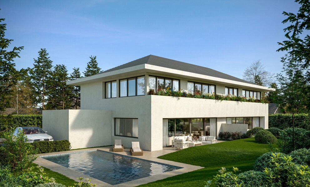 Modernes Einfamilienhaus mit Pool und Garten