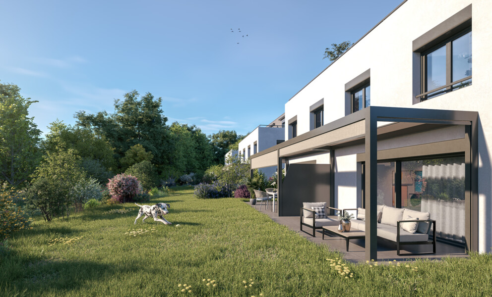 Moderner Garten mit Wohnterrasse