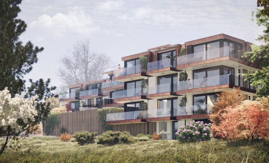 Moderner Mehrfamilienwohnkomplex im Grünen