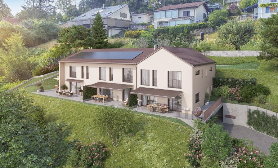 Modernes Einfamilienhaus mit Terrassen und Hanglage