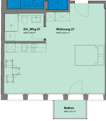 Wohnungsgrundriss mit Balkon