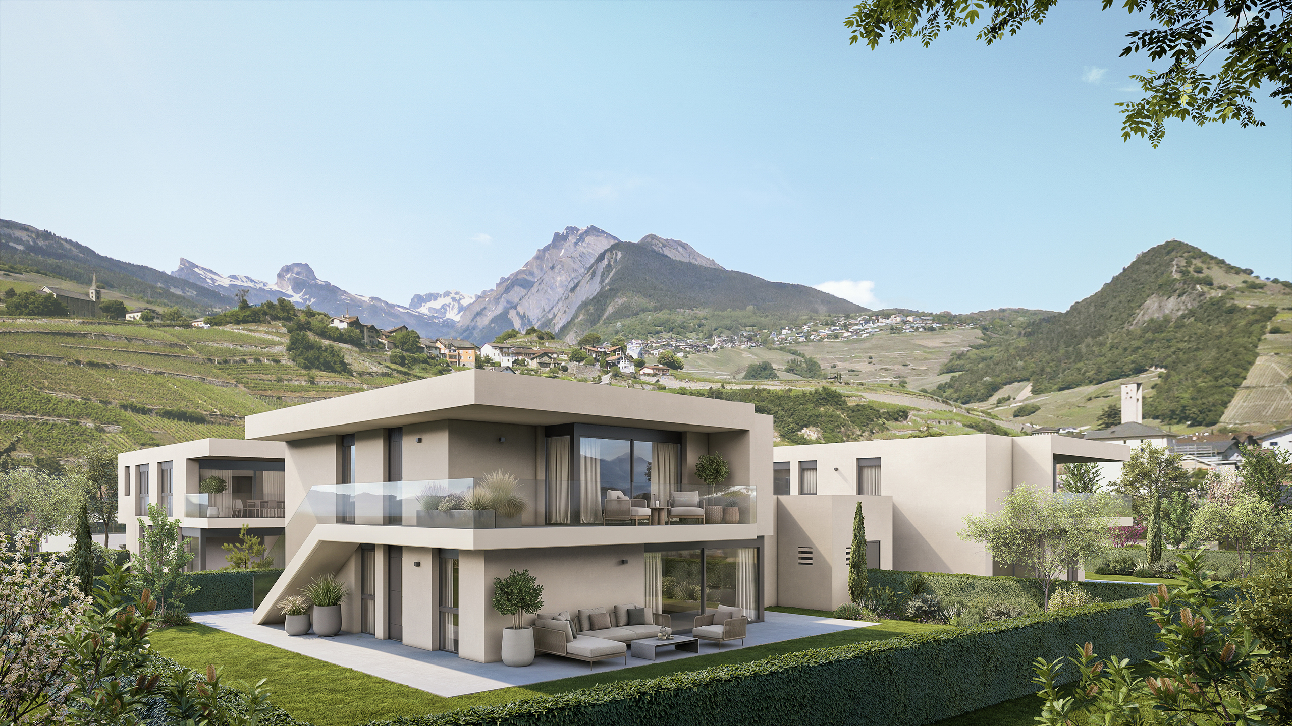 Moderne Villa mit Bergblick
