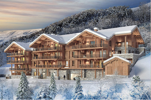 Luxuriöses Chalet in verschneiter Berglandschaft