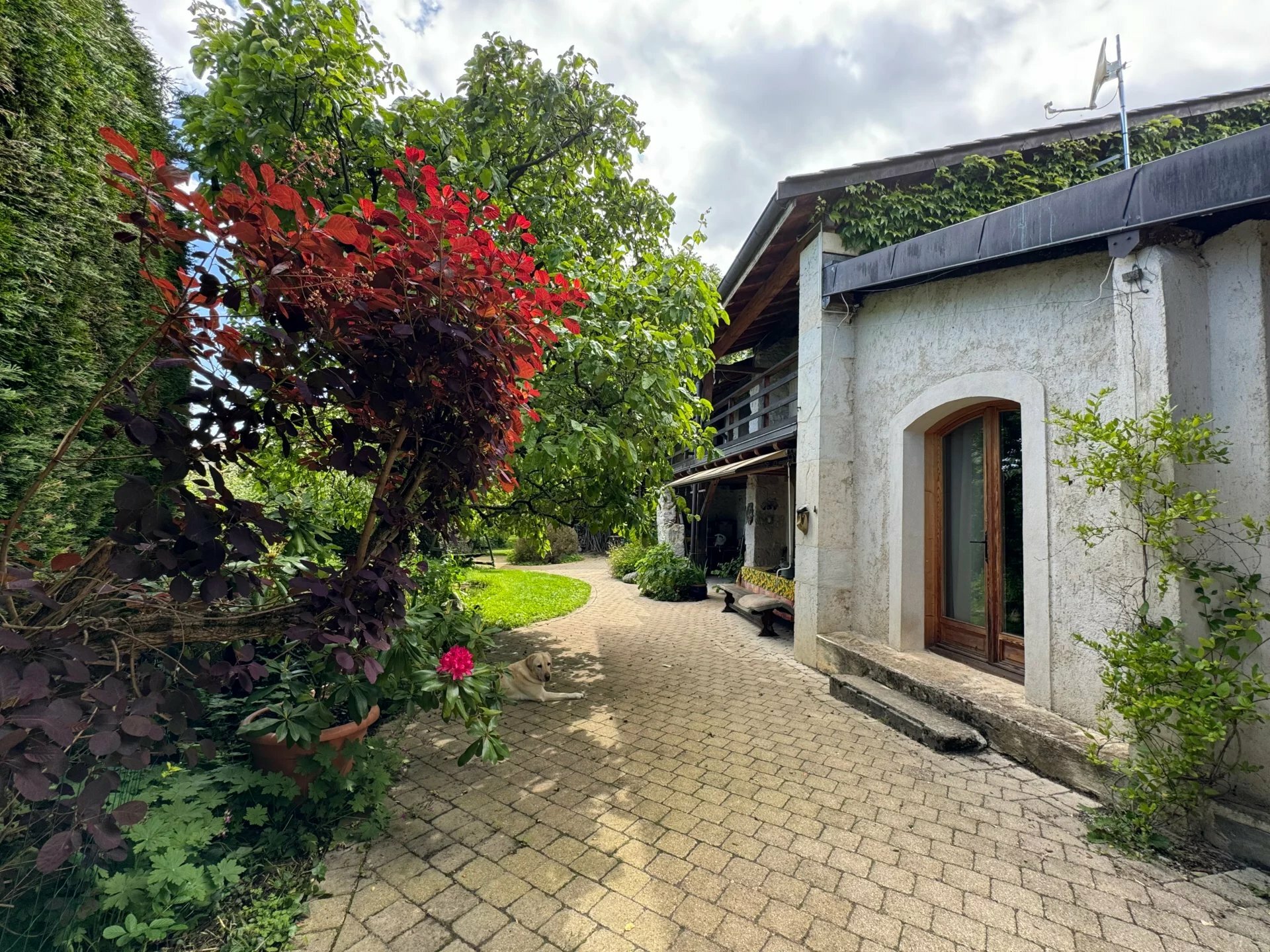 Gartenansicht eines Wohnhauses