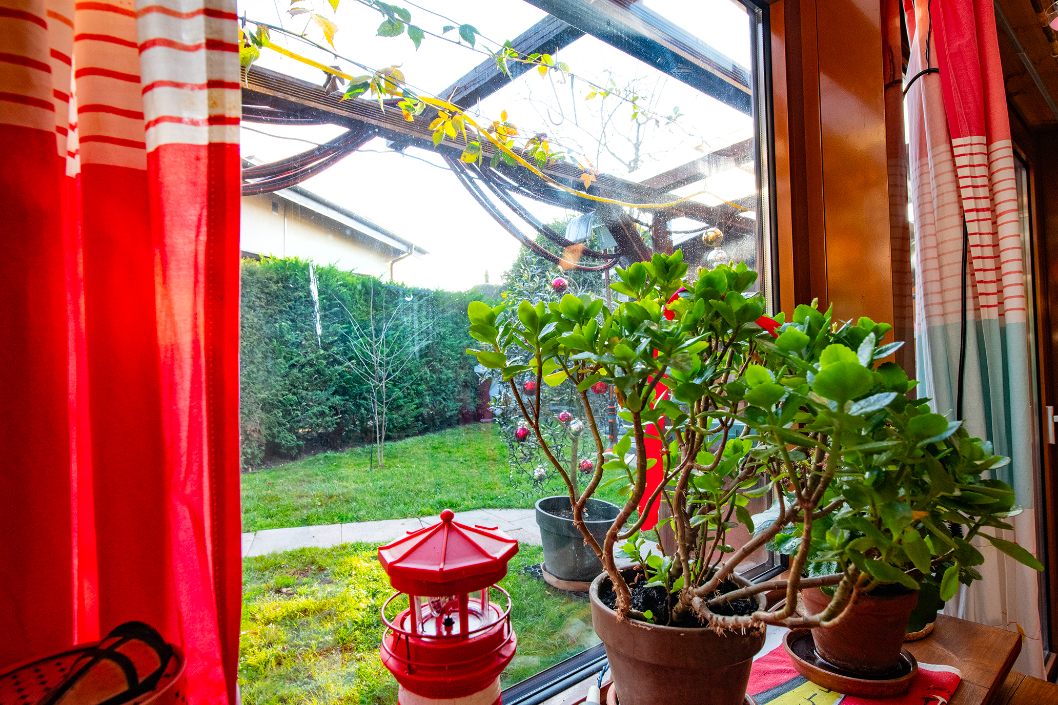Innenansicht mit Blick in den Garten
