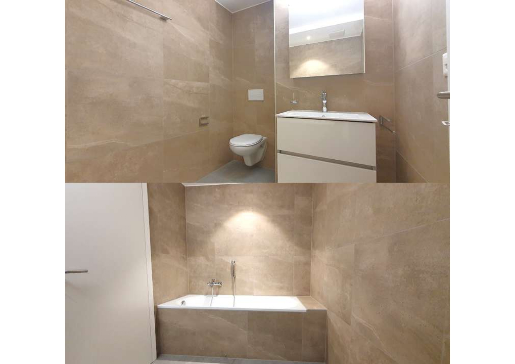 Modernes Bad mit Wanne und WC