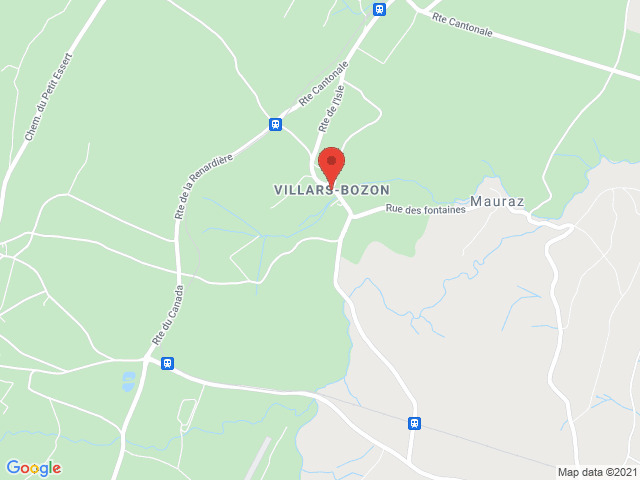 Kartenausschnitt mit Markierung bei Villars-Bozon