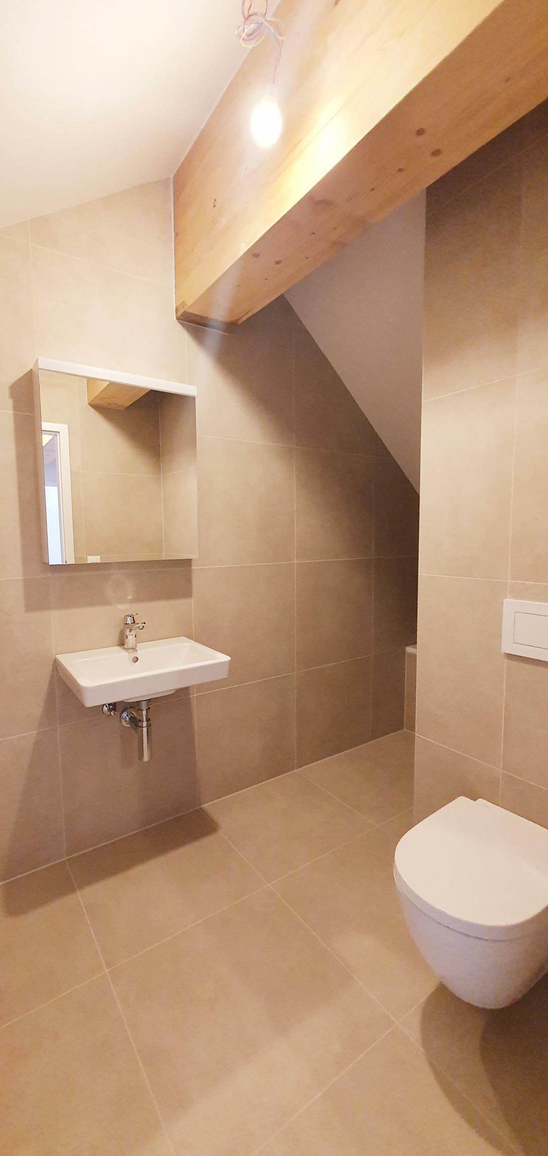 Modernes Bad mit WC und Waschbereich