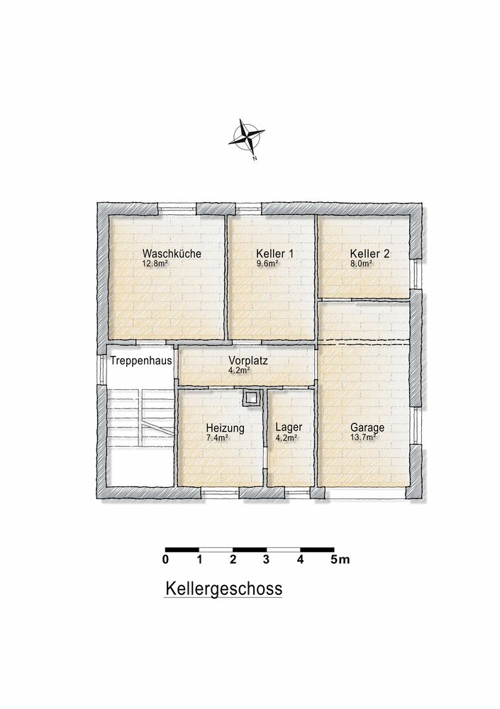 Kellergeschoss-Grundriss