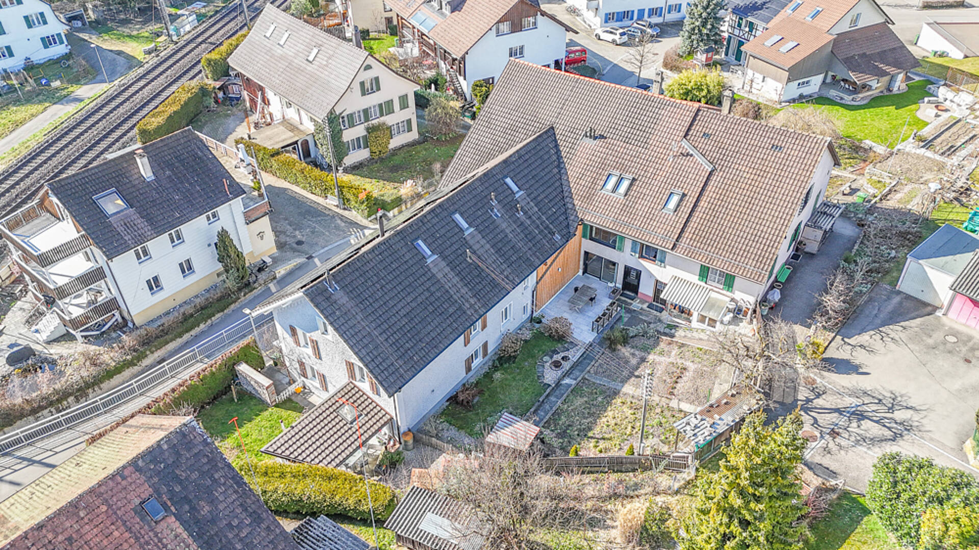 Luftaufnahme eines Wohnquartiers