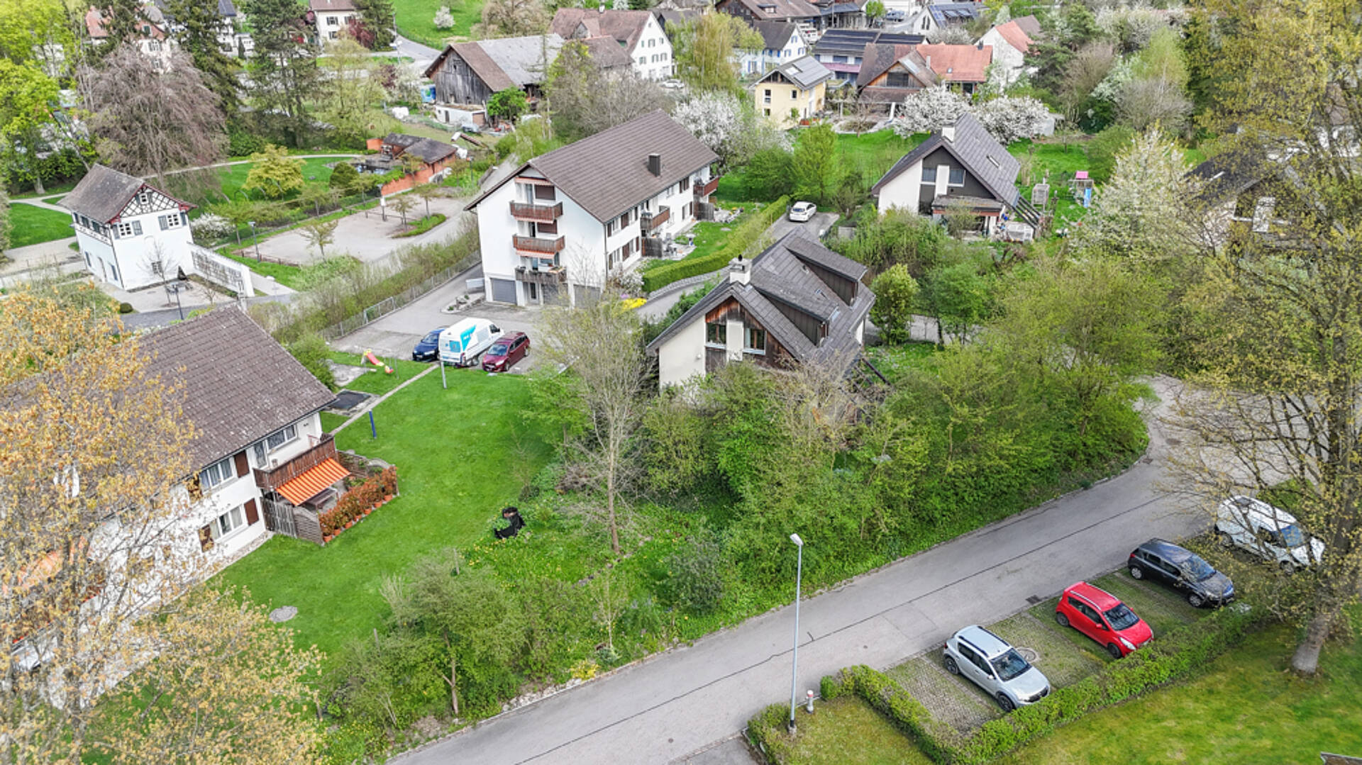 Luftaufnahme eines Wohnviertels