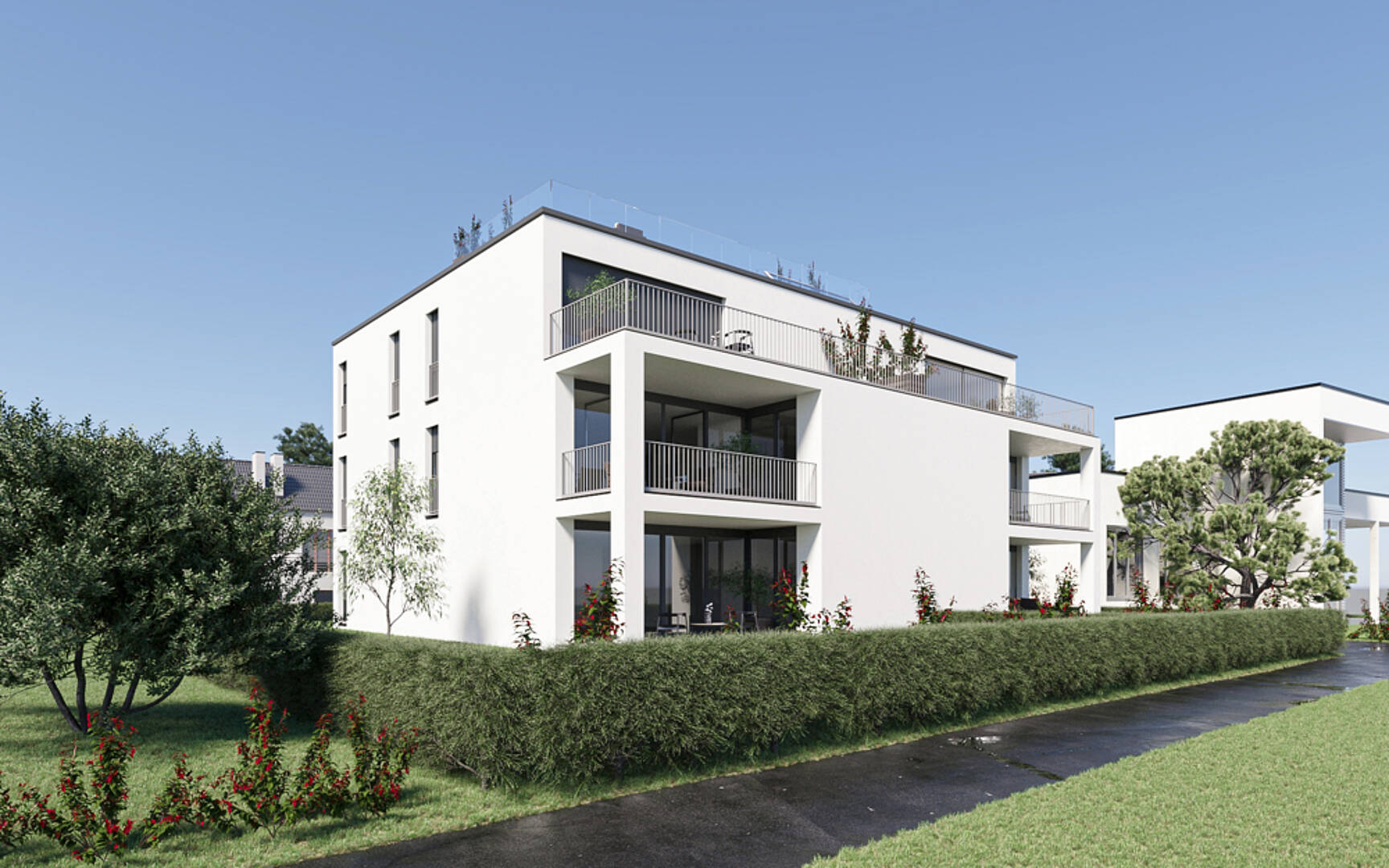 Moderne Wohnanlage mit Dachterrassen